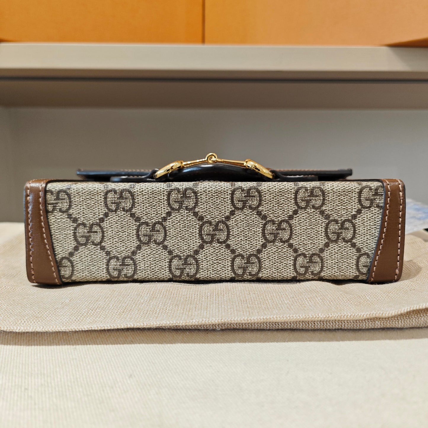 Gucci - 1955 Horsebit Camera Bag - GG Supreme canvas with leather trim - Brown - (mini)