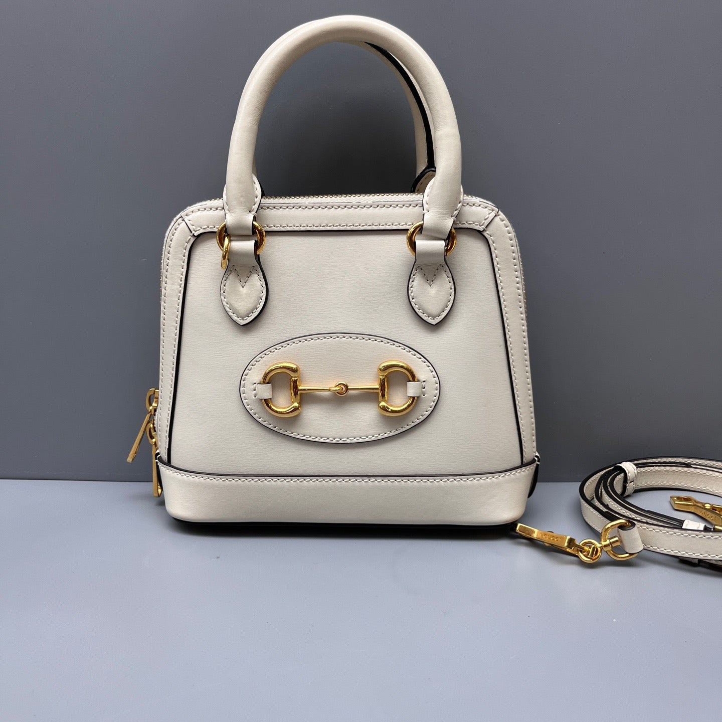 Gucci - 1955 Horsebit Dome Bag - Leather - White - (mini)