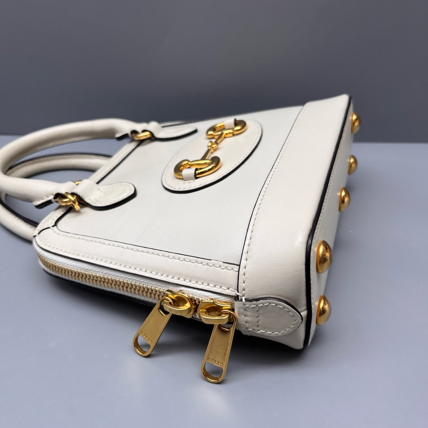 Gucci - 1955 Horsebit Dome Bag - Leather - White - (mini)