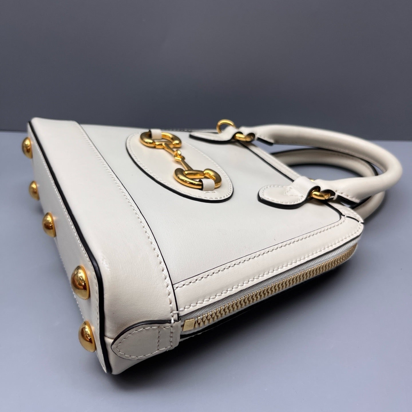 Gucci - 1955 Horsebit Dome Bag - Leather - White - (mini)