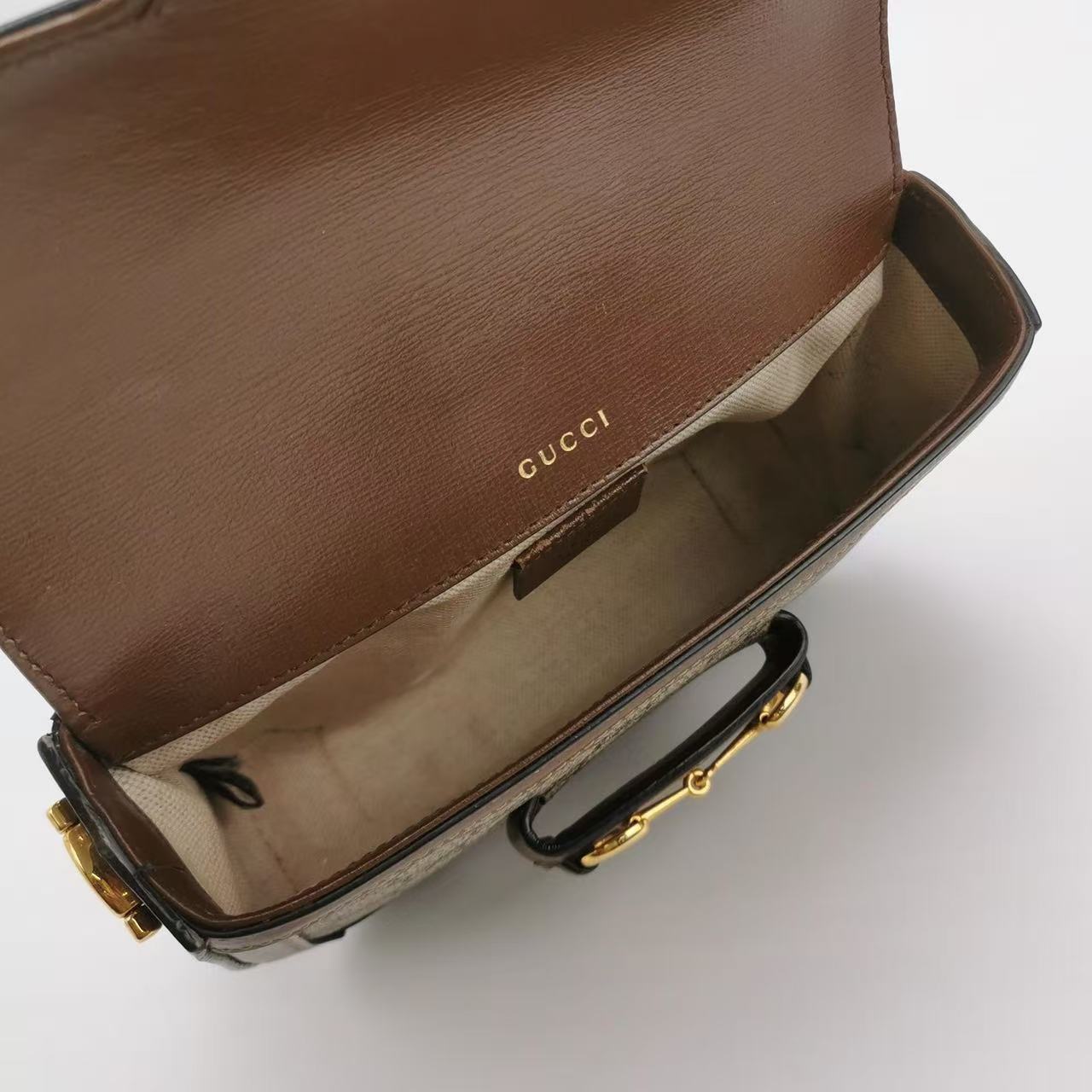 Gucci - 1955 Horsebit - GG Supreme canvas with leather trim - Brown - (small)
