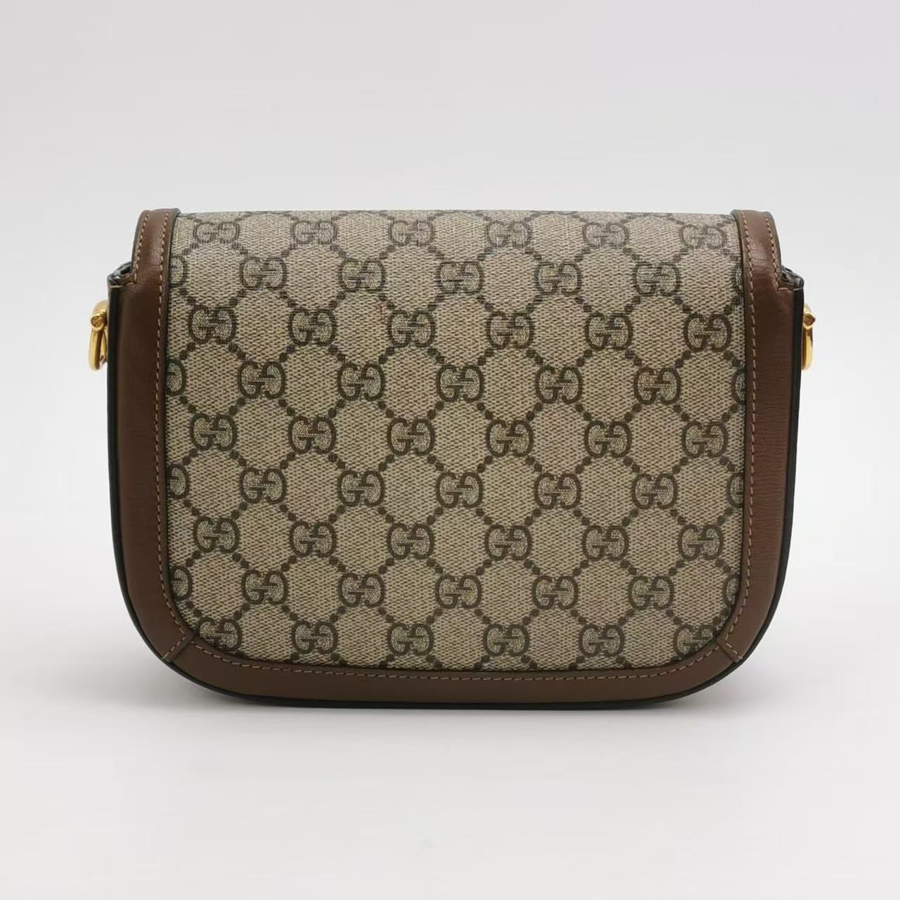 Gucci - 1955 Horsebit - GG Supreme canvas with leather trim - Brown - (small)