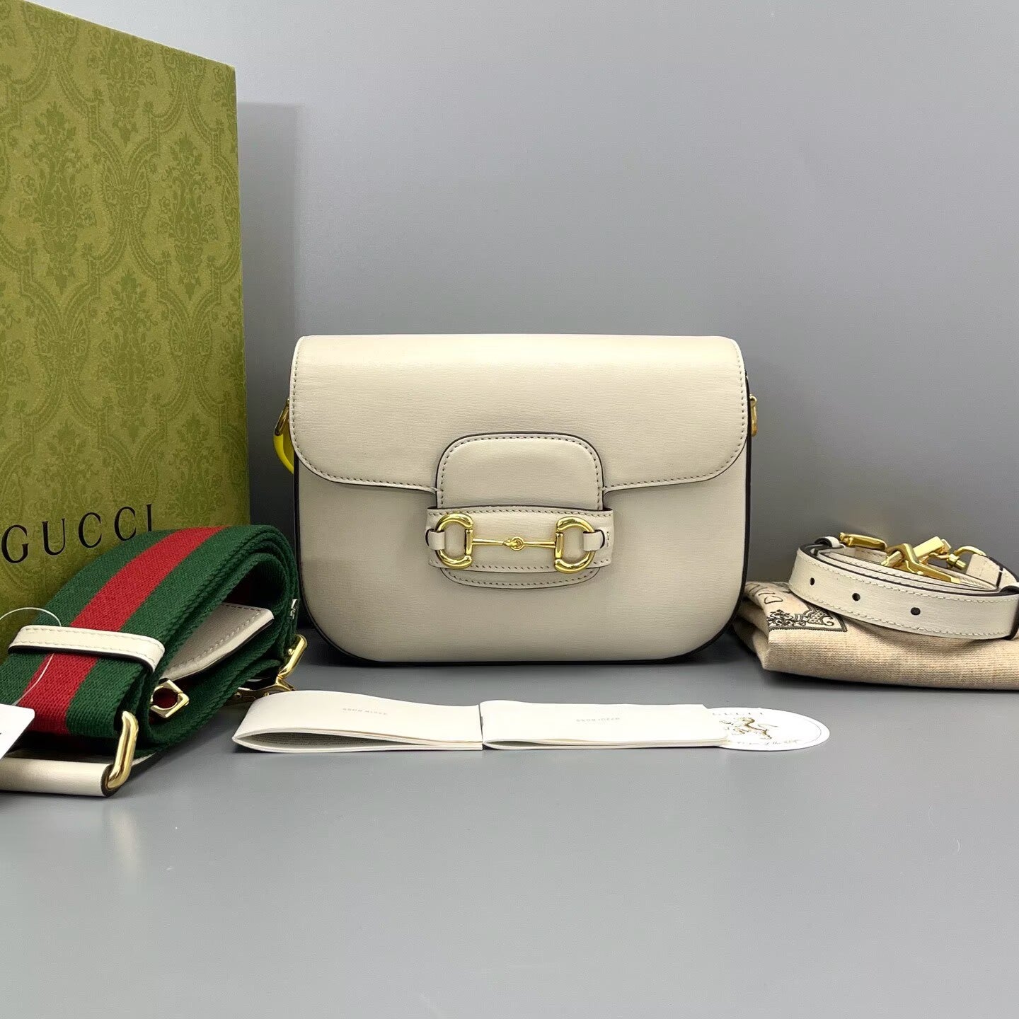 Gucci - 1955 Horsebit - Grained leather - White - (mini)