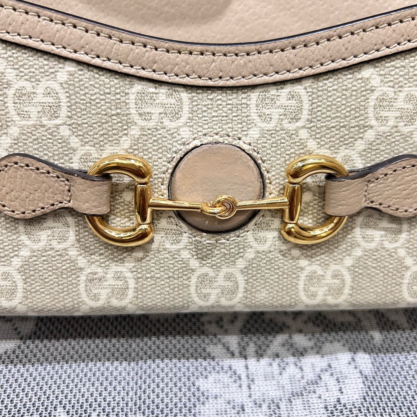 Gucci - 1955 Horsebit Horizontal Phone Bag - GG Supreme canvas with leather trim - Beige - (mini)