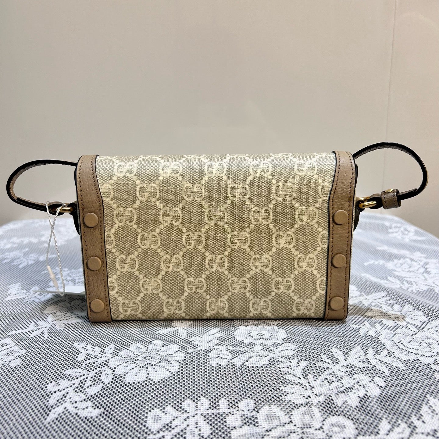 Gucci - 1955 Horsebit Horizontal Phone Bag - GG Supreme canvas with leather trim - Beige - (mini)
