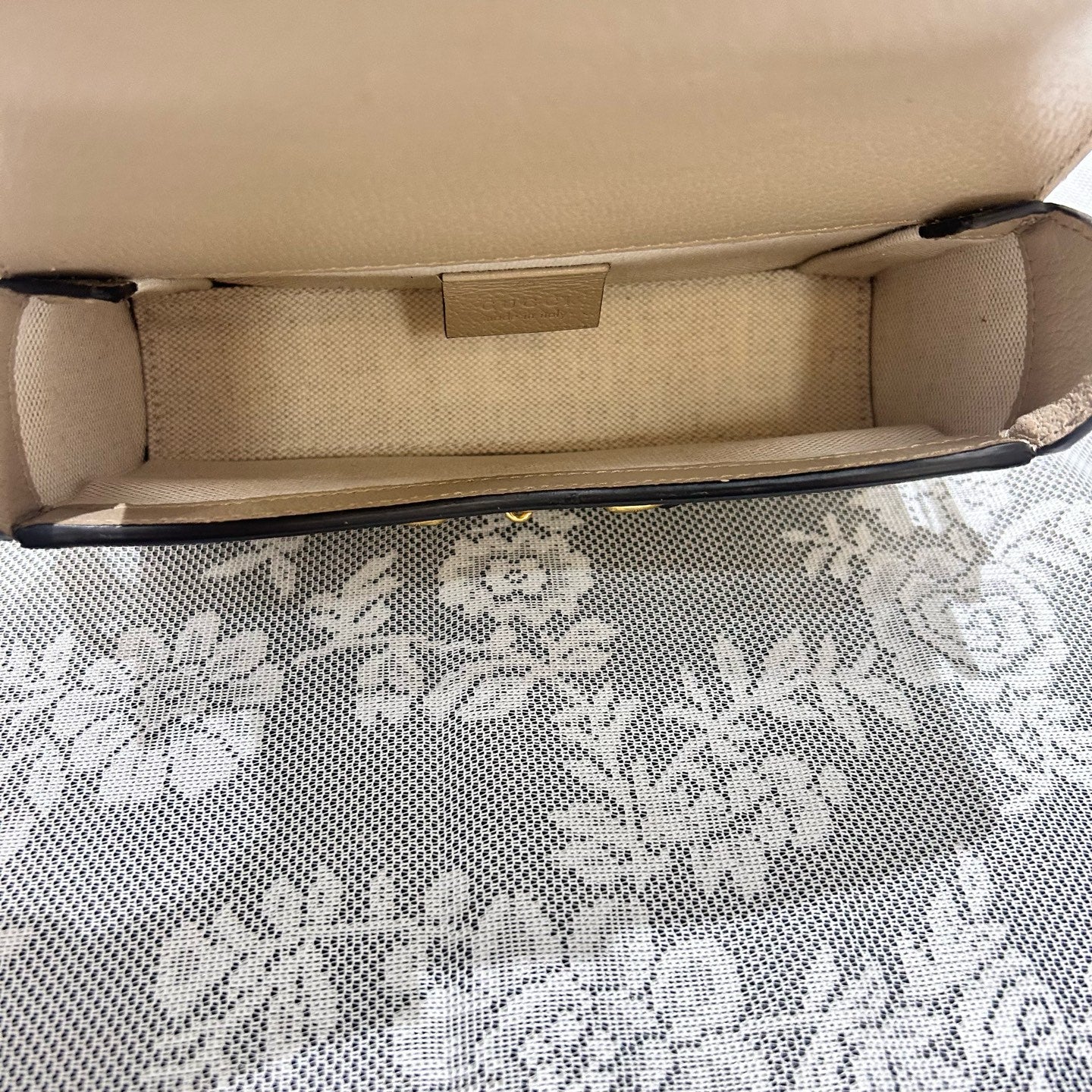 Gucci - 1955 Horsebit Horizontal Phone Bag - GG Supreme canvas with leather trim - Beige - (mini)