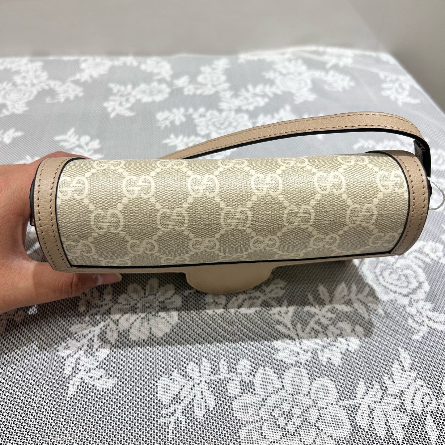 Gucci - 1955 Horsebit Horizontal Phone Bag - GG Supreme canvas with leather trim - Beige - (mini)