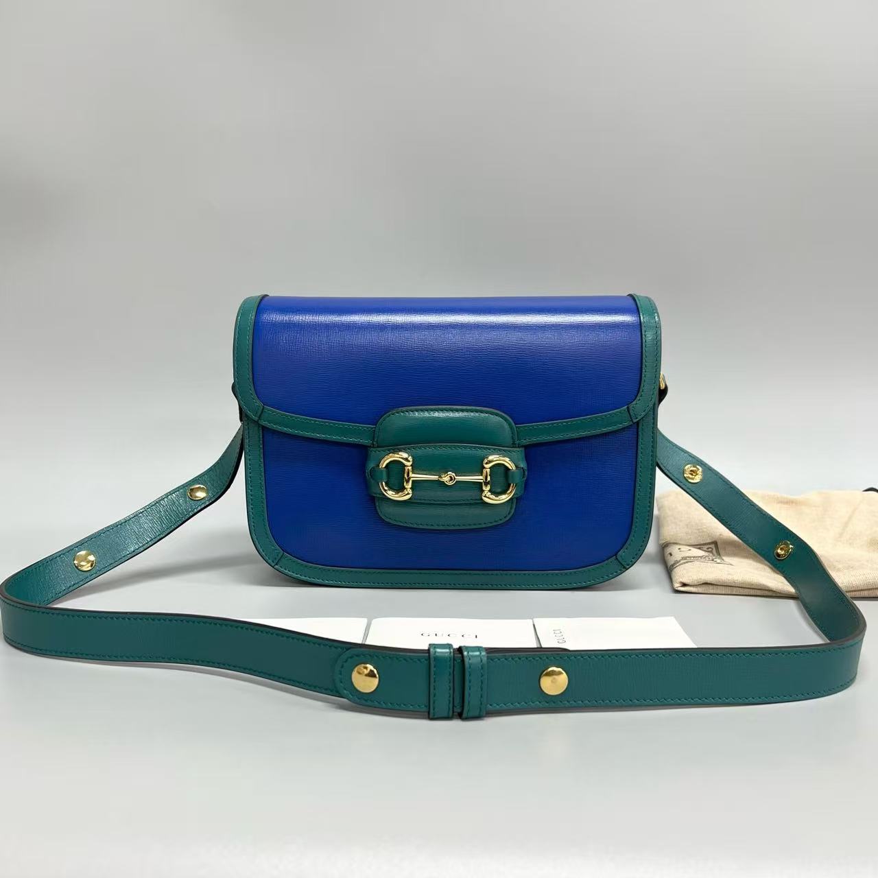 Gucci - 1955 Horsebit - Leather - Blue, Green - (Medium)