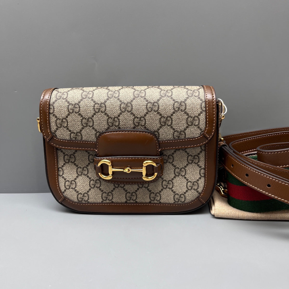 Gucci - 1955 Horsebit Mini Bag - Cloth - Brown - (mini)