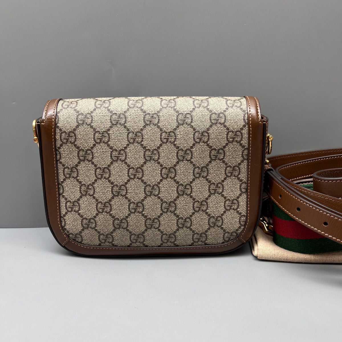 Gucci - 1955 Horsebit Mini Bag - Cloth - Brown - (mini)