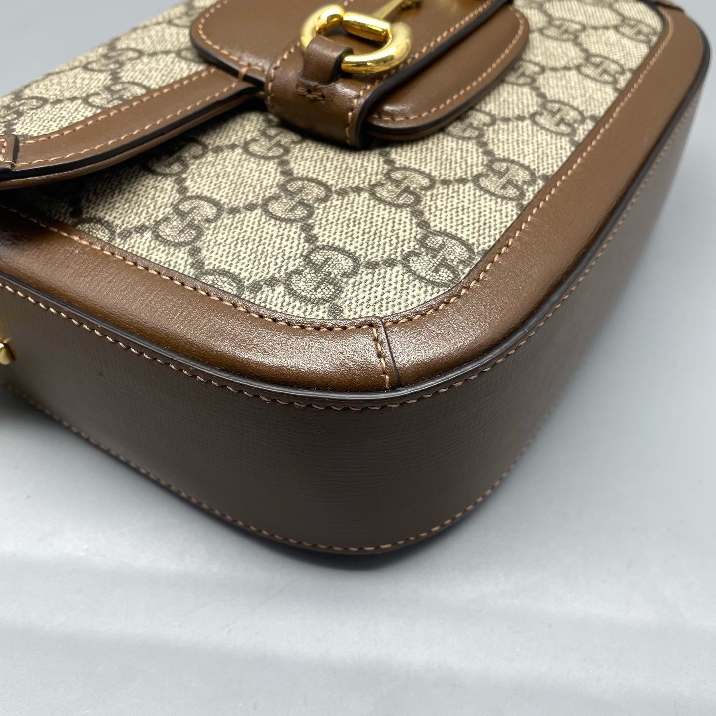Gucci - 1955 Horsebit Mini Bag - GG Supreme canvas with leather trim - Caramel with brown GG Supreme canvas - (mini)