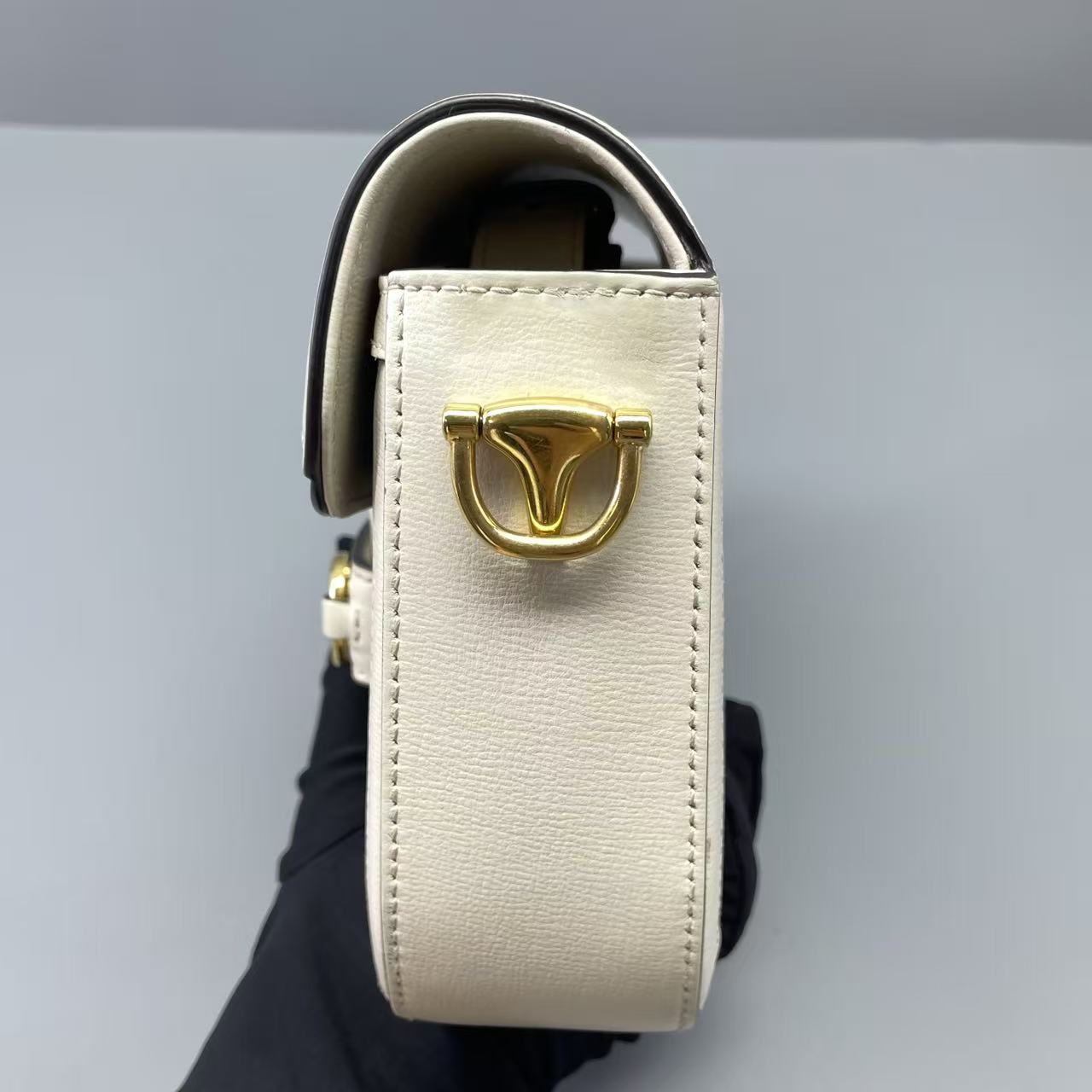 Gucci - 1955 Horsebit Mini Bag - GG Supreme coated canvas with leather trim - Beige and White - (mini)