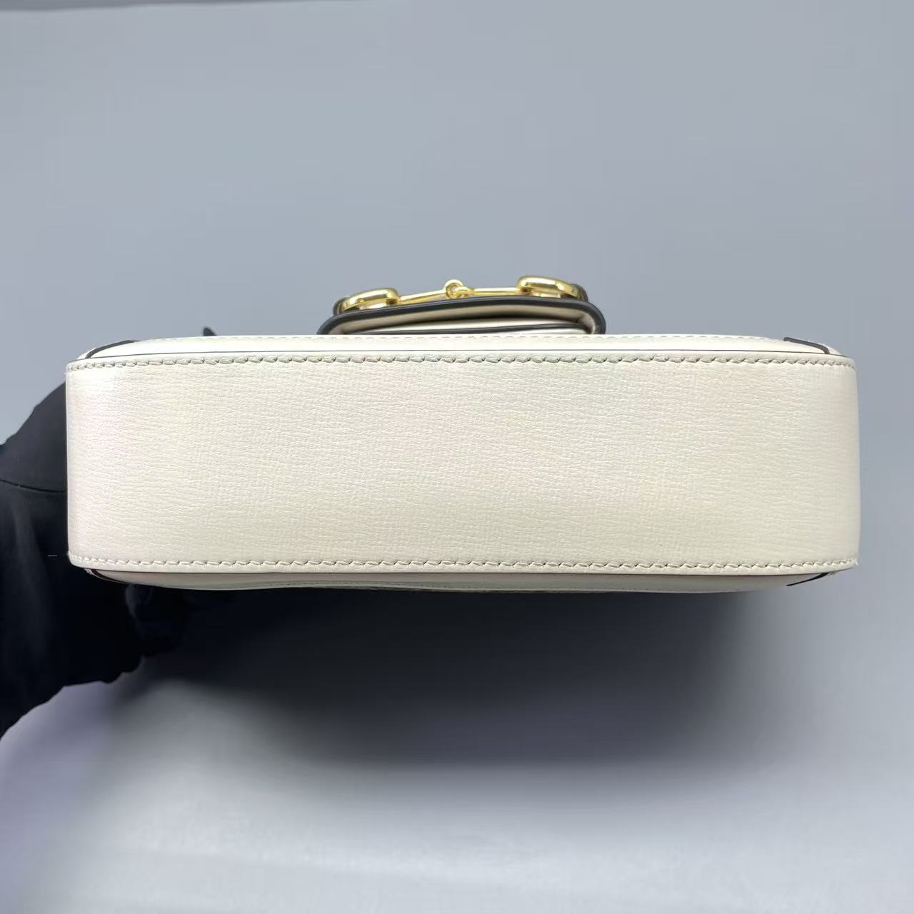 Gucci - 1955 Horsebit Mini Bag - GG Supreme coated canvas with leather trim - Beige and White - (mini)