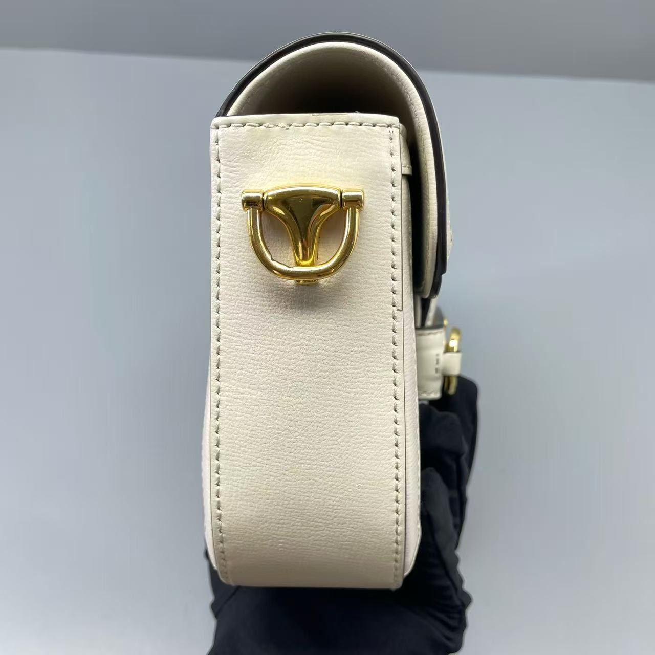 Gucci - 1955 Horsebit Mini Bag - GG Supreme coated canvas with leather trim - Beige and White - (mini)