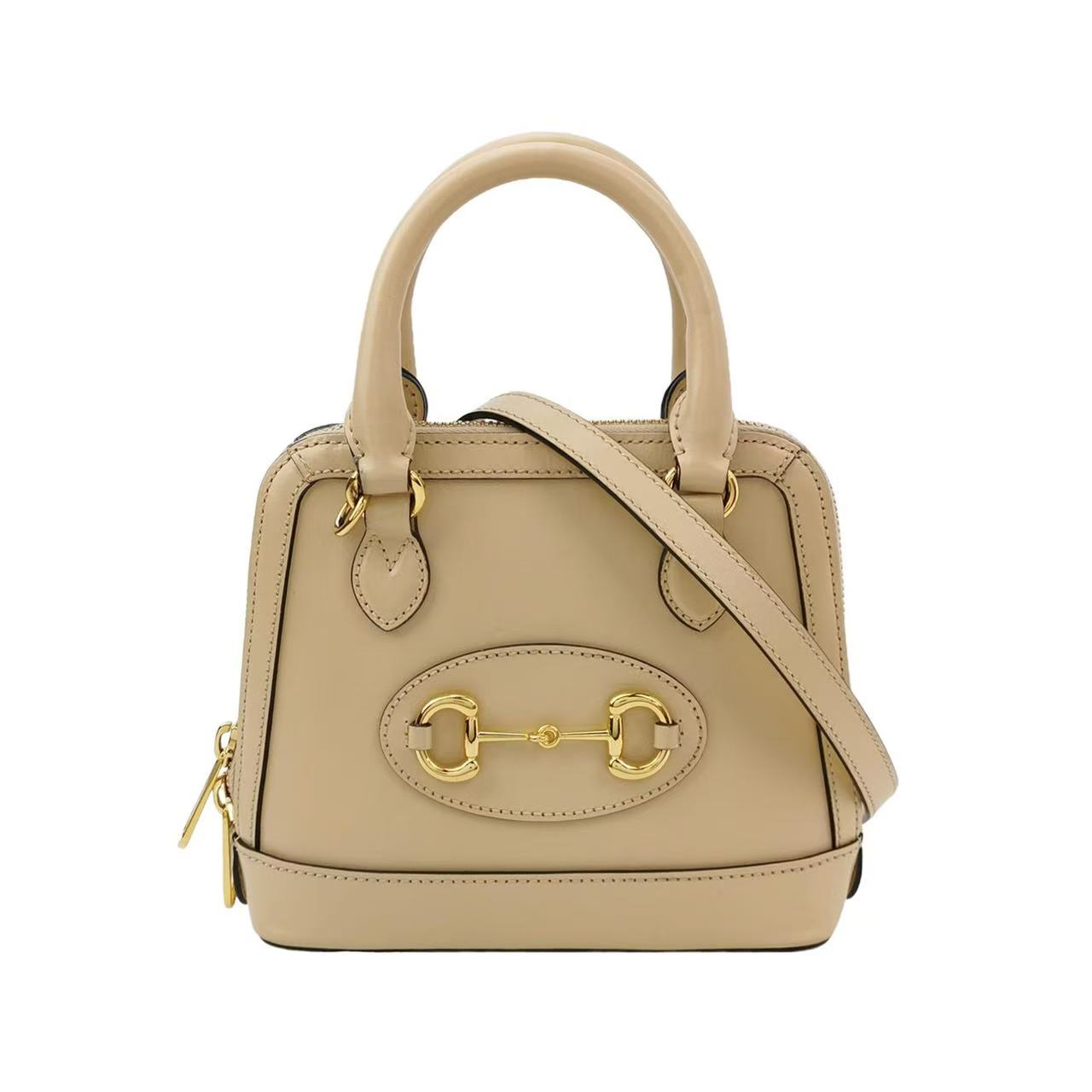Gucci - 1955 Horsebit Mini Top Handle Bag - Cowhide leather - Beige with Gold-Tone Hardware - (mini)
