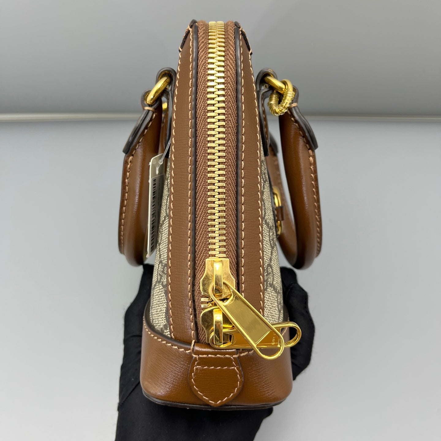 Gucci - 1955 Horsebit Mini Top Handle Bag - GG Supreme canvas with leather trim - Brown - (mini)