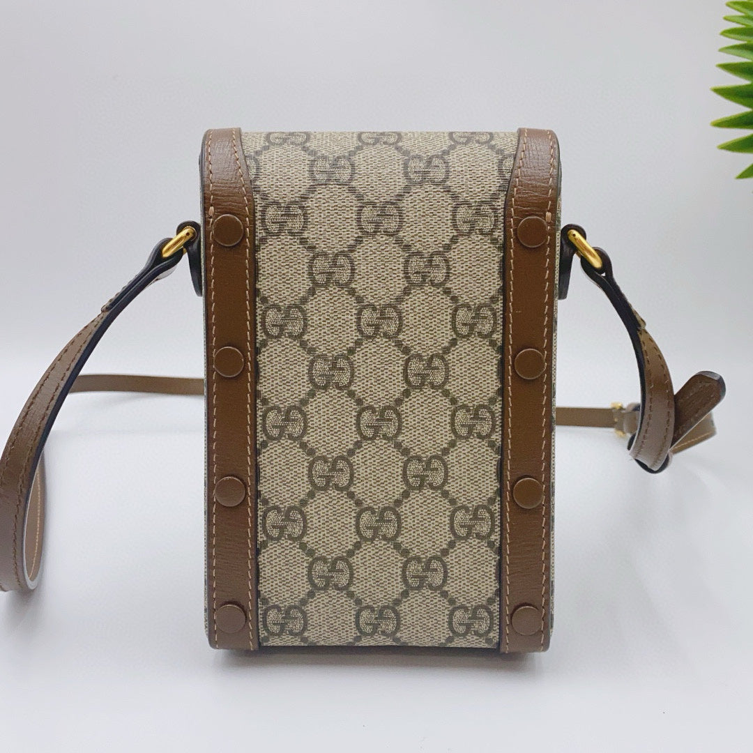 Gucci - 1955 Horsebit Phone Bag - Canvas - Beige