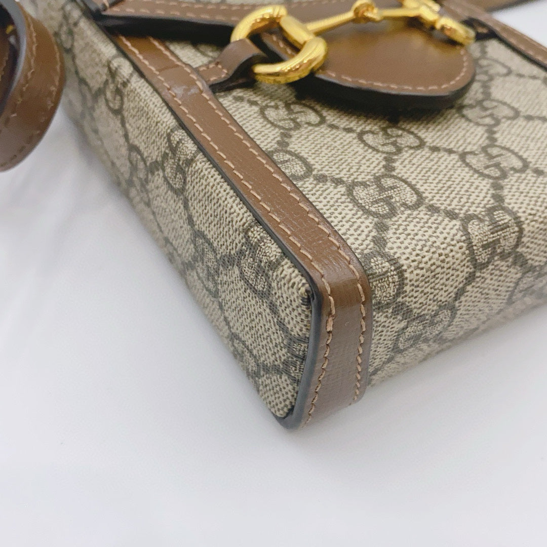 Gucci - 1955 Horsebit Phone Bag - Canvas - Beige