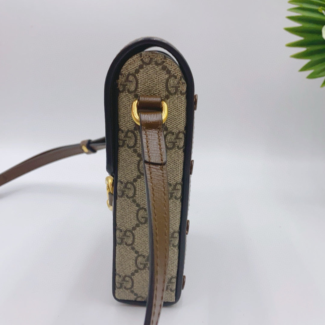 Gucci - 1955 Horsebit Phone Bag - Canvas - Beige