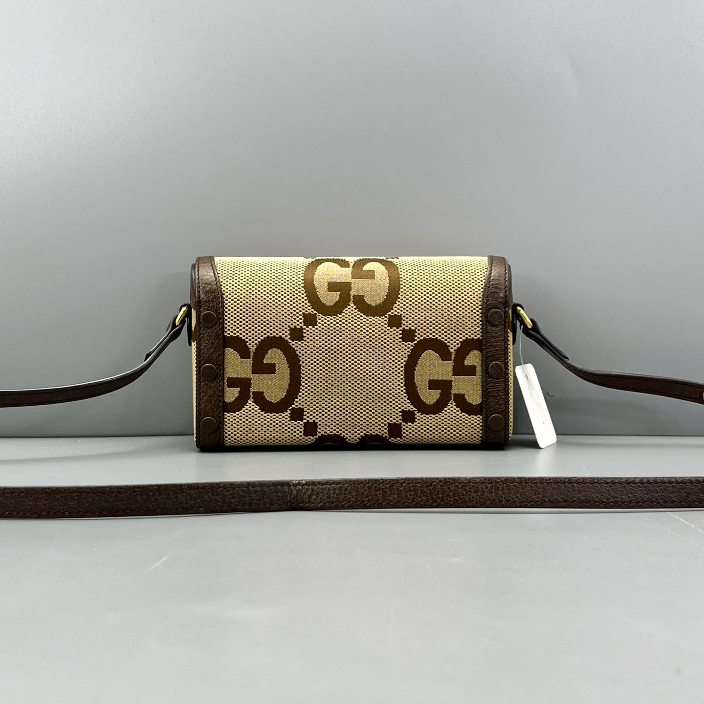 Gucci - 1955 Horsebit Phone Bag - GG canvas with ebony leather trim - Brown - (mini)