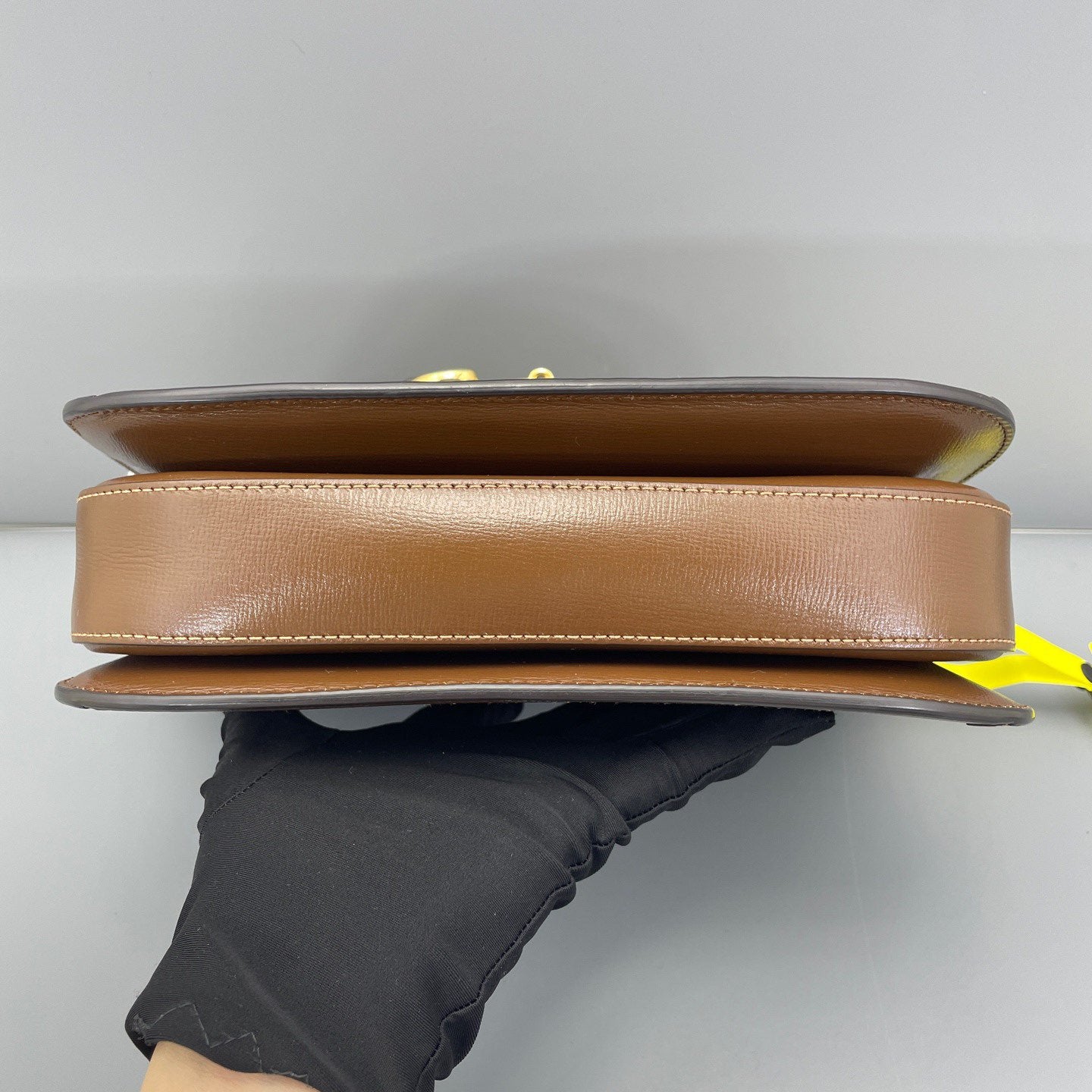 Gucci - 1955 Horsebit Saddle Bag - GG Supreme canvas with leather trim - Caramel and Beige/Ebony - (medium)