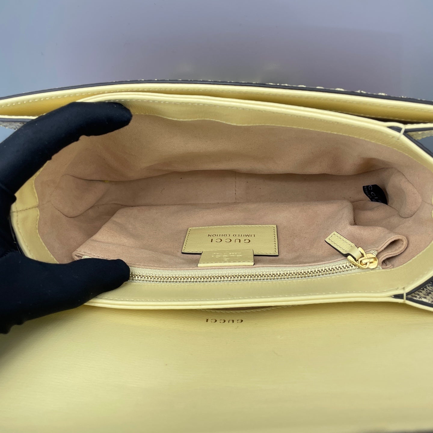 Gucci - 1955 Horsebit Saddle Bag - Grain leather and python snakeskin - Pink - (medium)