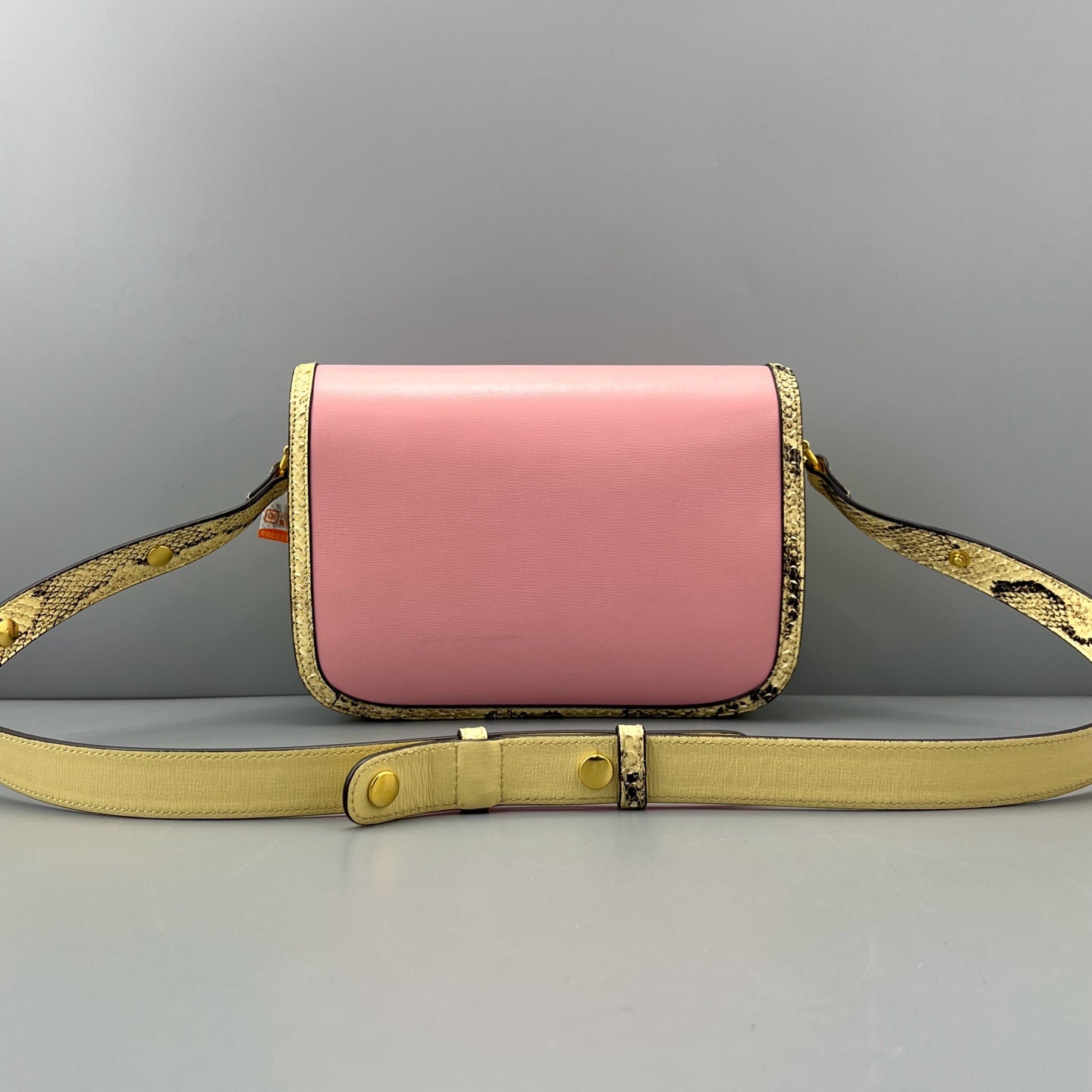 Gucci - 1955 Horsebit Saddle Bag - Grain leather and python snakeskin - Pink - (medium)