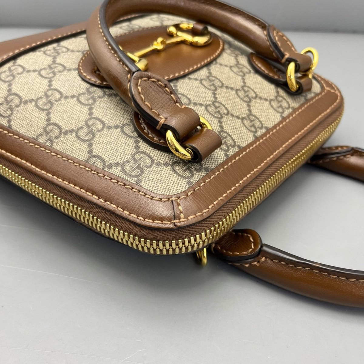 Gucci - 1955 Horsebit shell bag - Cloth - Brown - (mini)