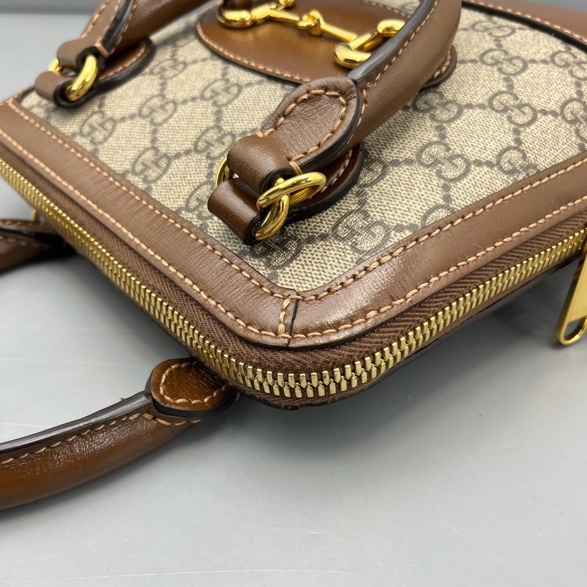 Gucci - 1955 Horsebit shell bag - Cloth - Brown - (mini)