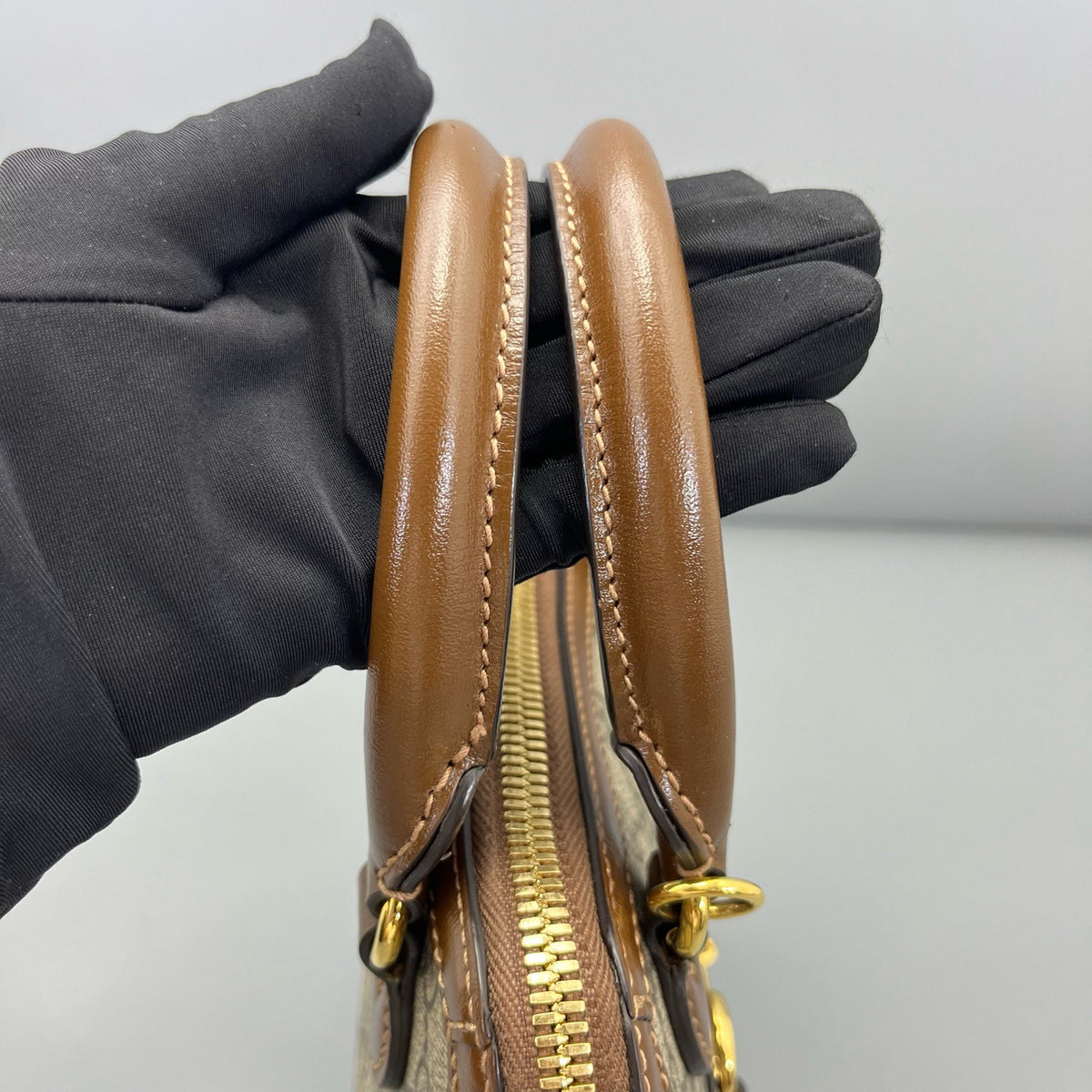 Gucci - 1955 Horsebit shell bag - Cloth - Brown - (mini)