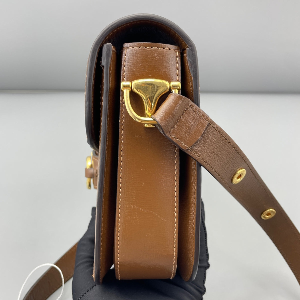 Gucci - 1955 Horsebit Shoulder Bag - Cloth - Brown - (medium)
