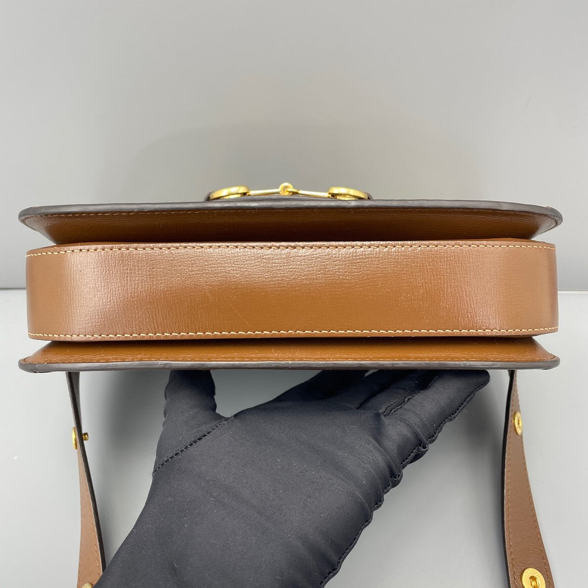 Gucci - 1955 Horsebit Shoulder Bag - Cloth - Brown - (medium)