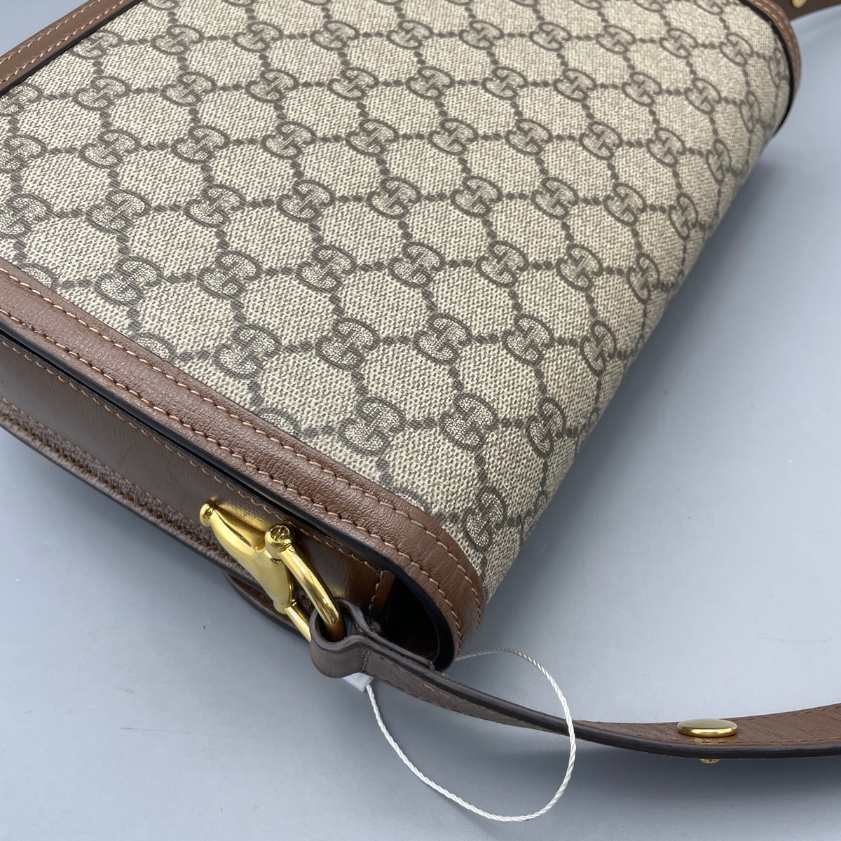 Gucci - 1955 Horsebit Shoulder Bag - Cloth - Brown - (medium)