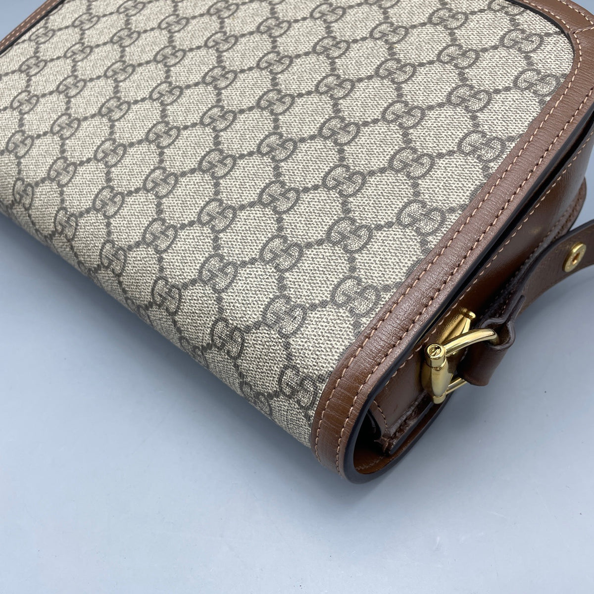 Gucci - 1955 Horsebit Shoulder Bag - Cloth - Brown - (medium)