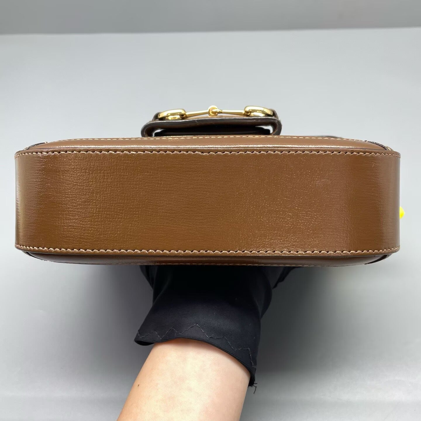 Gucci - 1955 Horsebit Shoulder Bag - Coated canvas with leather trim - Brown - (mini)