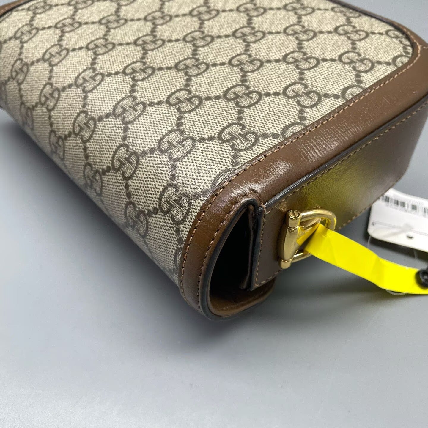 Gucci - 1955 Horsebit Shoulder Bag - Coated canvas with leather trim - Brown - (mini)
