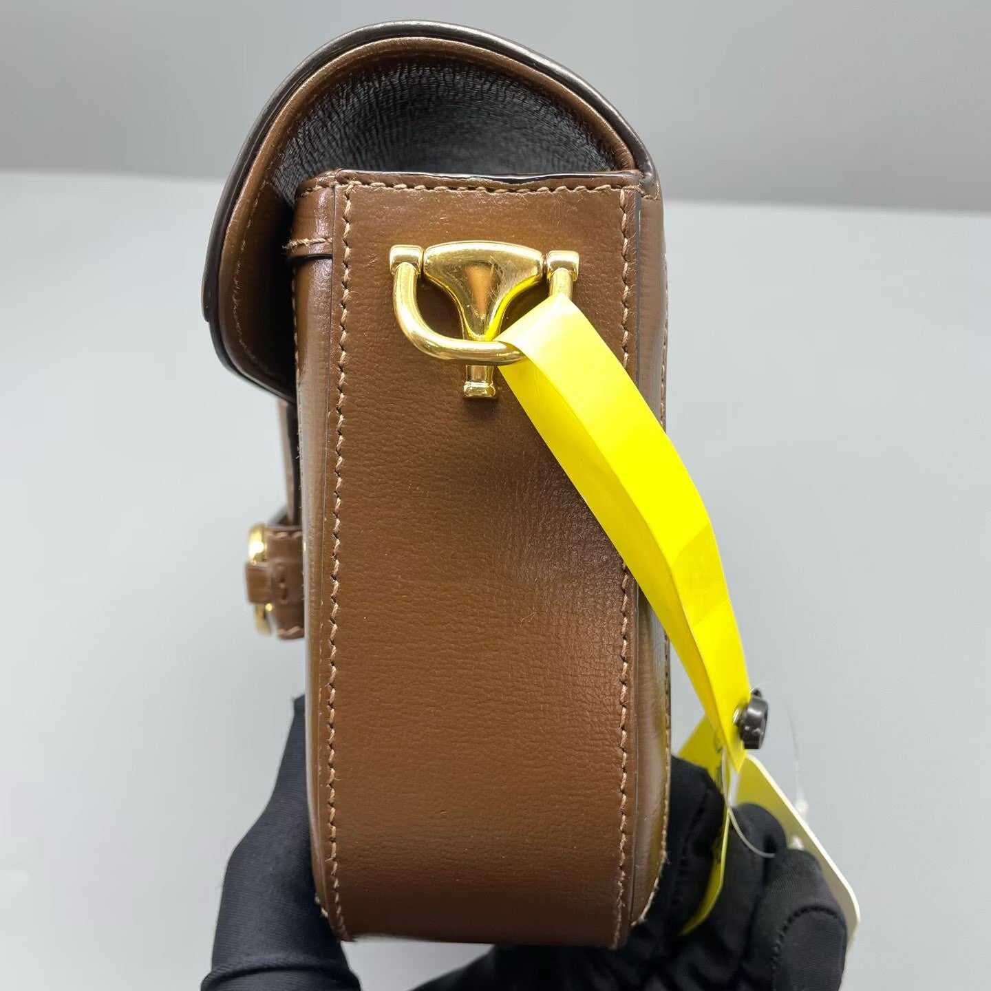 Gucci - 1955 Horsebit Shoulder Bag - Coated canvas with leather trim - Brown - (mini)