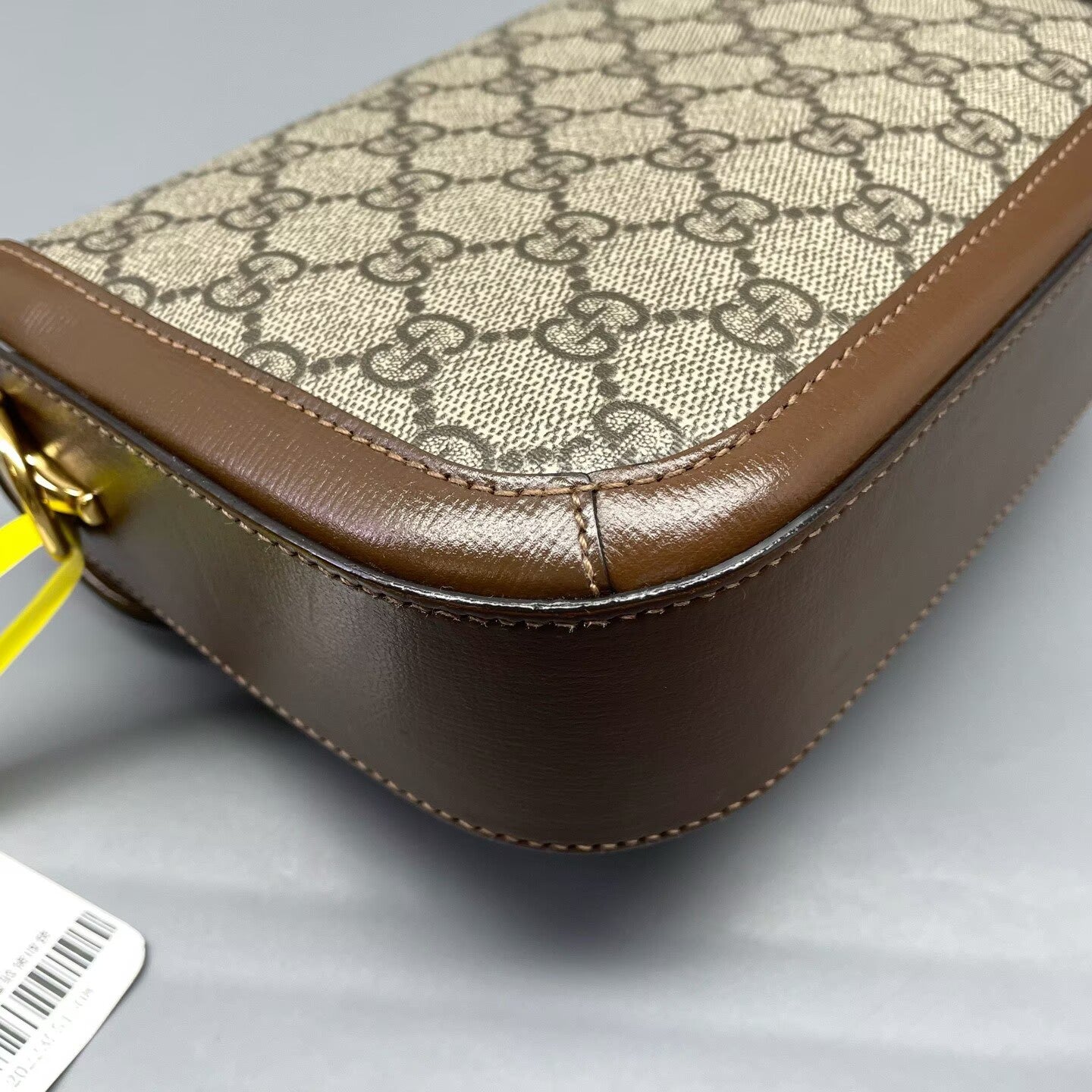 Gucci - 1955 Horsebit Shoulder Bag - Coated canvas with leather trim - Brown - (mini)