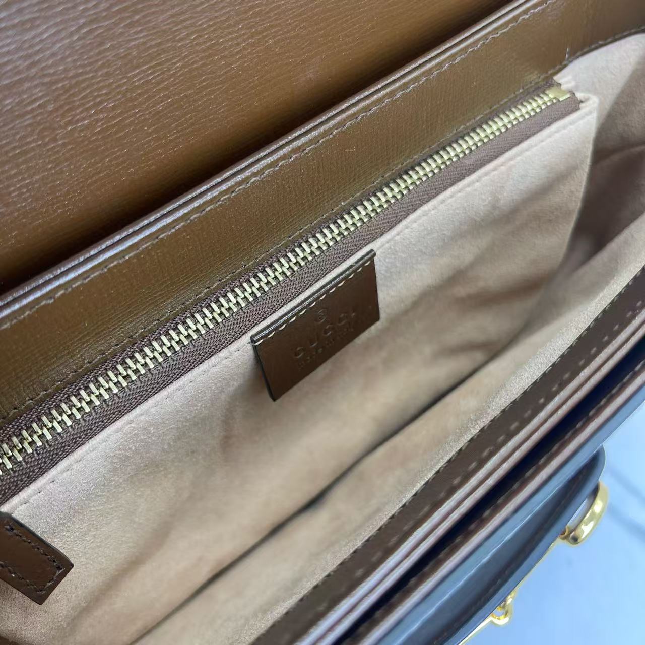 Gucci - 1955 Horsebit Shoulder Bag - GG Supreme canvas and leather - Brown - (medium)