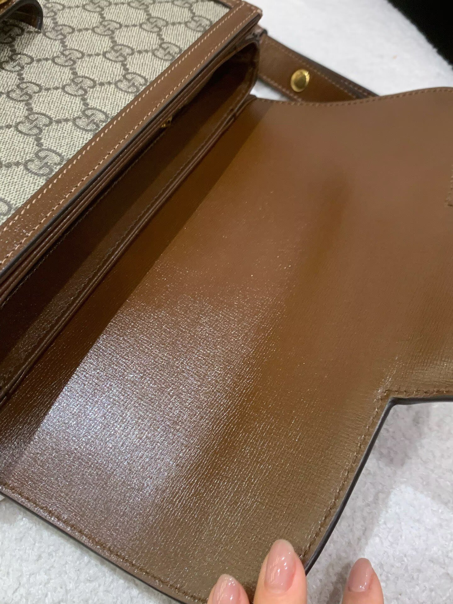 Gucci - 1955 Horsebit Shoulder Bag - GG Supreme canvas with leather trim - Beige and Brown - (Medium)