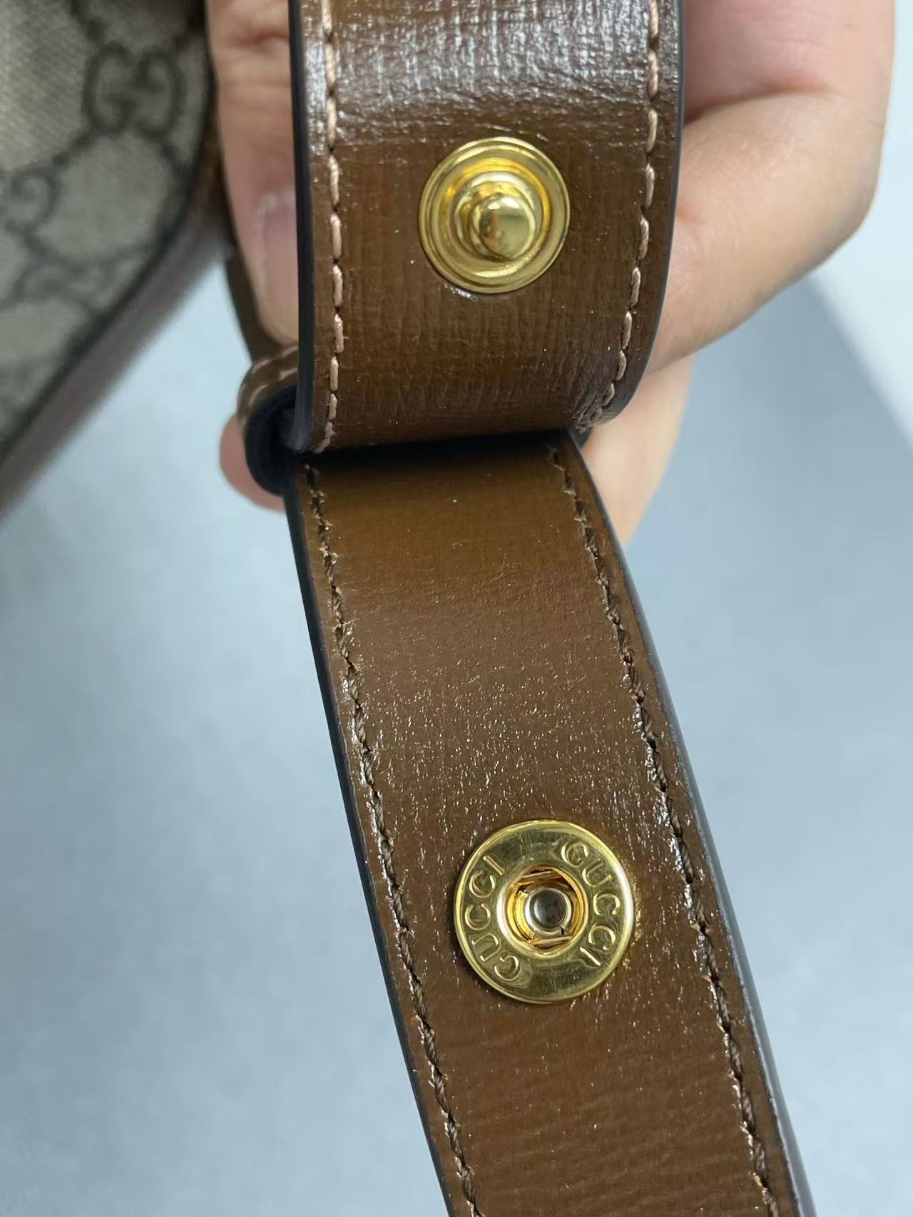 Gucci - 1955 Horsebit Shoulder Bag - GG Supreme canvas with leather trim - Brown - (medium)