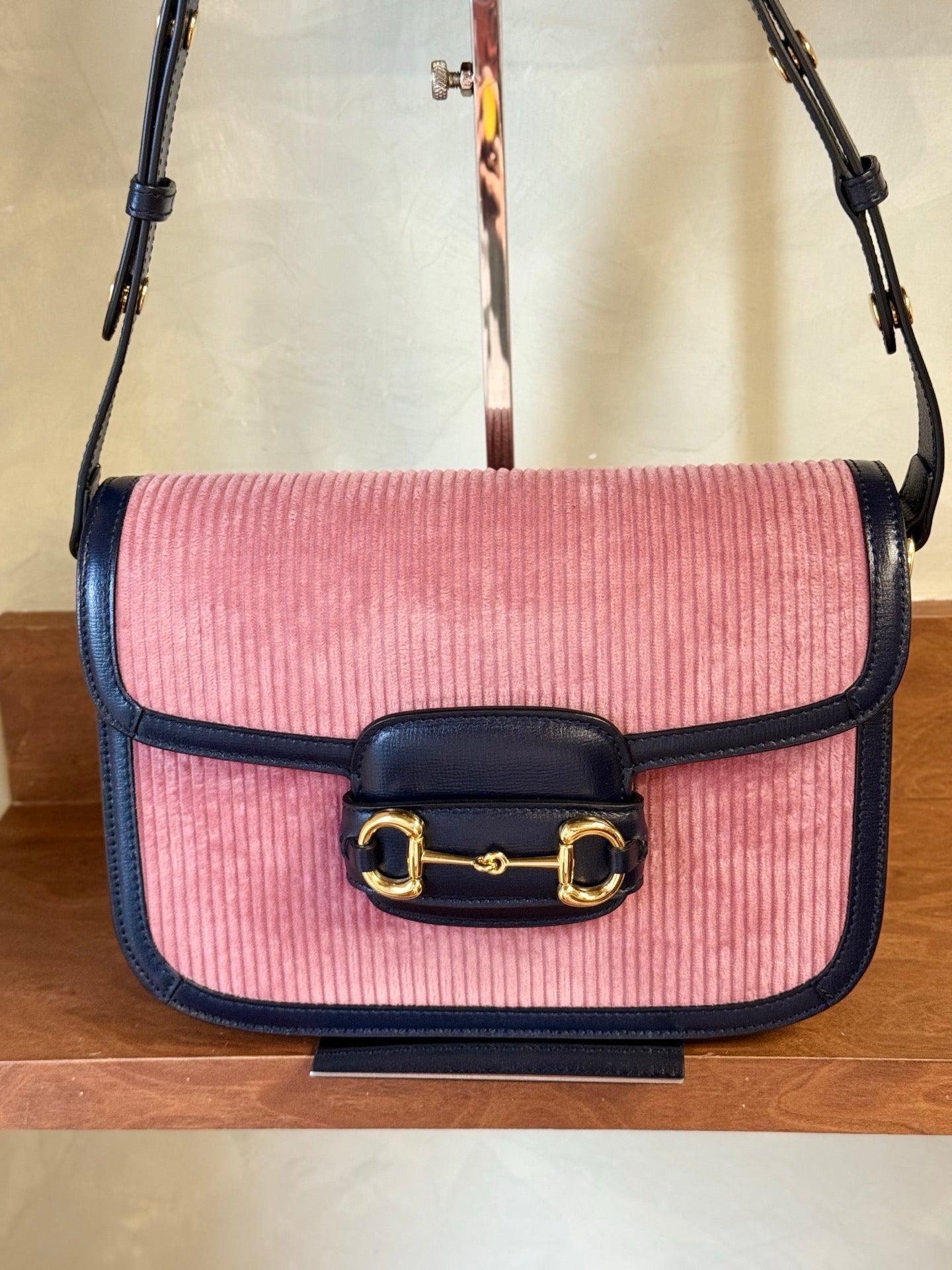 Gucci - 1955 Horsebit Small Shoulder Bag - Cloth - Pink - (Small)