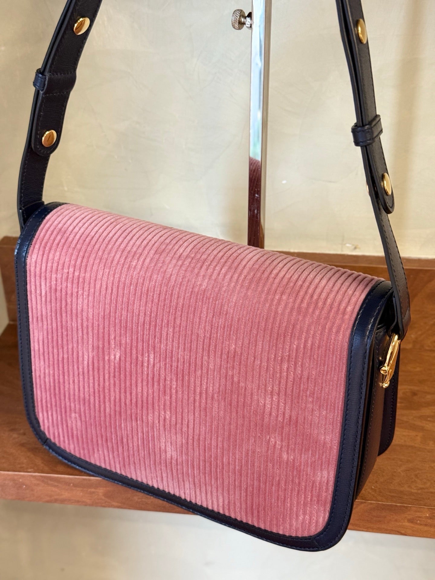 Gucci - 1955 Horsebit Small Shoulder Bag - Cloth - Pink - (Small)