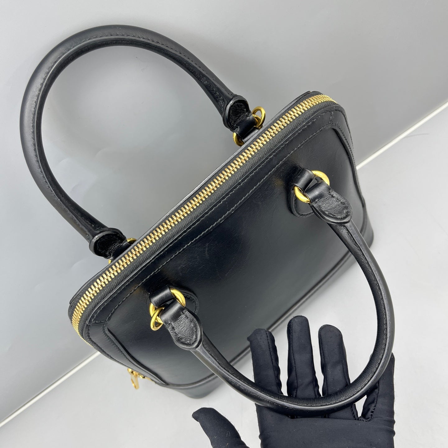 Gucci - 1955 Horsebit Top Handle Bag - Leather - Black - (Small)