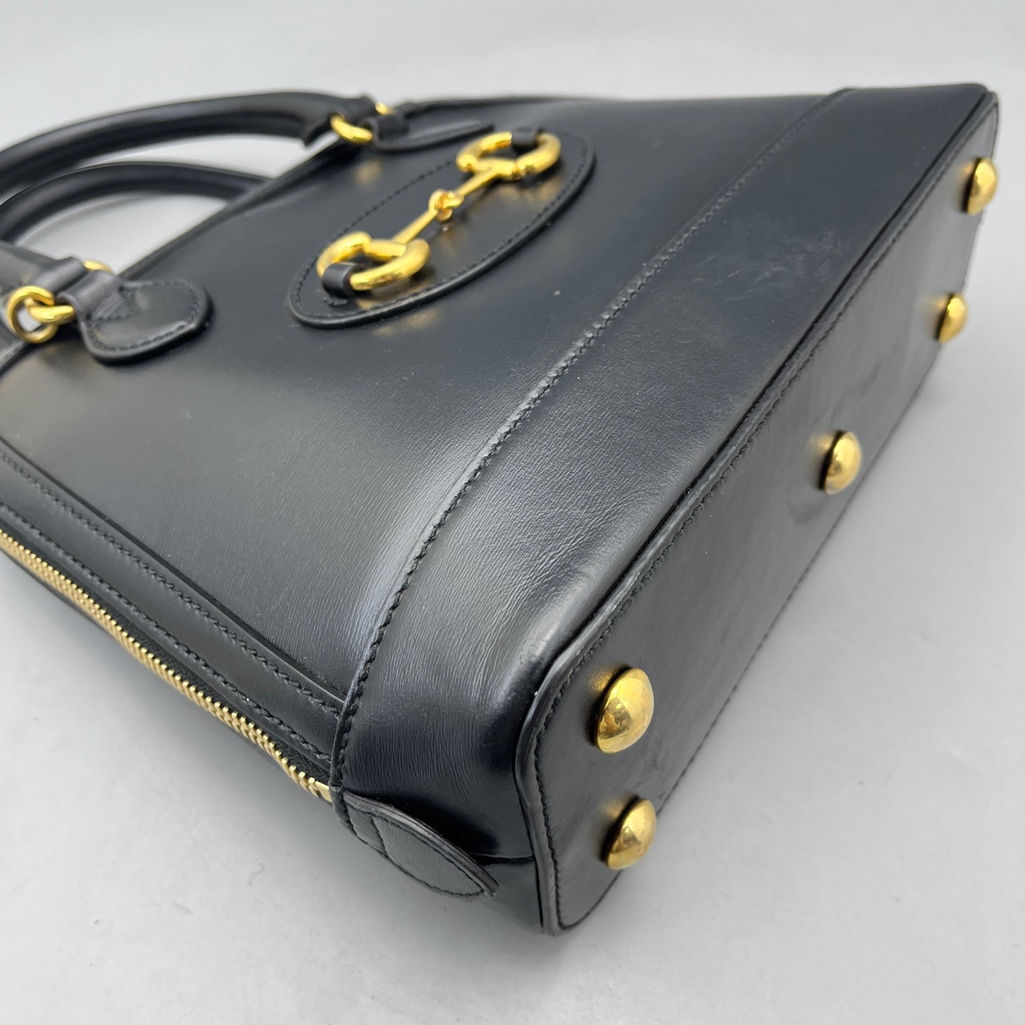 Gucci - 1955 Horsebit Top Handle Bag - Leather - Black - (Small)