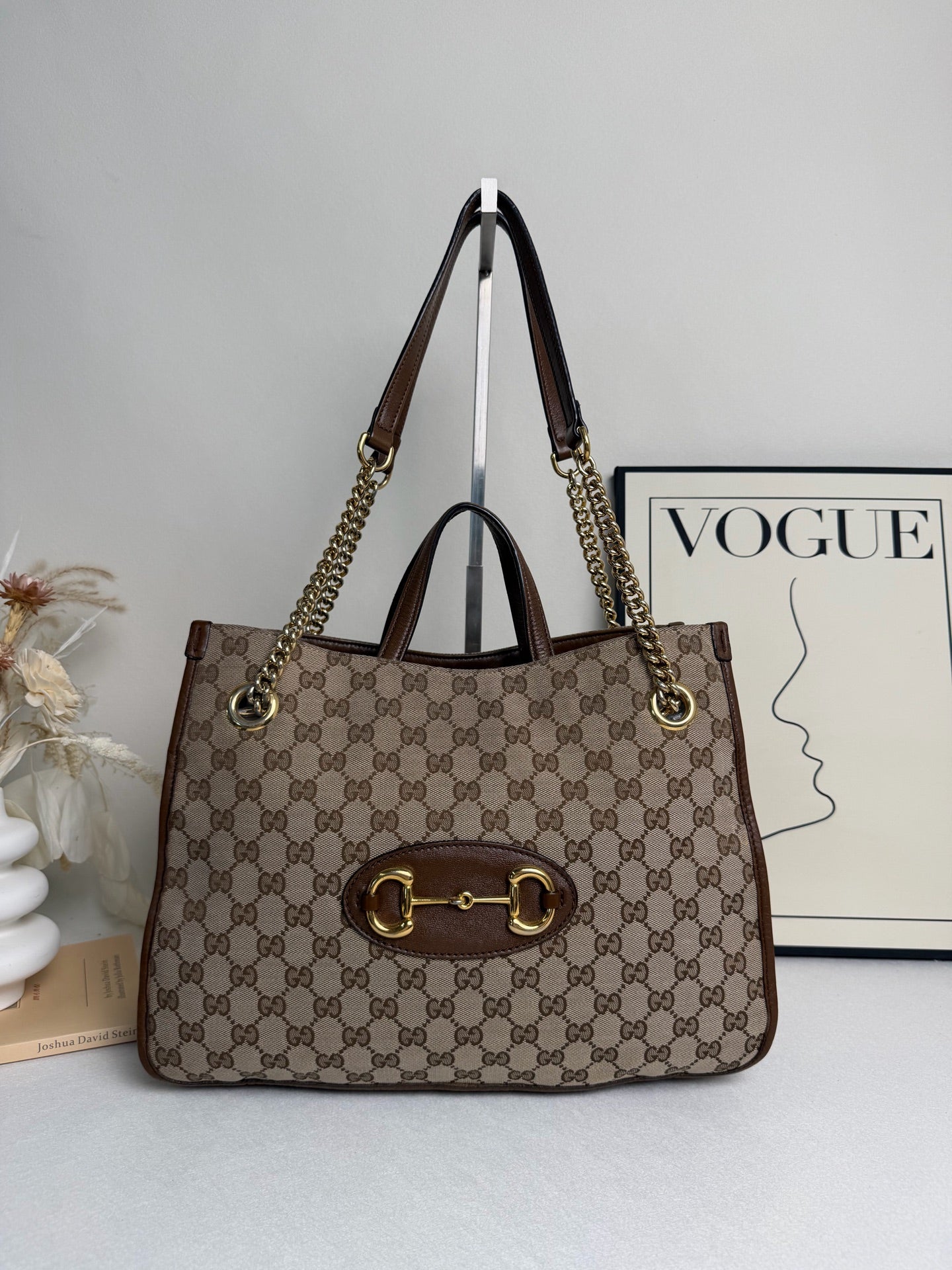 Gucci - 1955 Horsebit Tote Bag - Canvas - Brown - (medium)