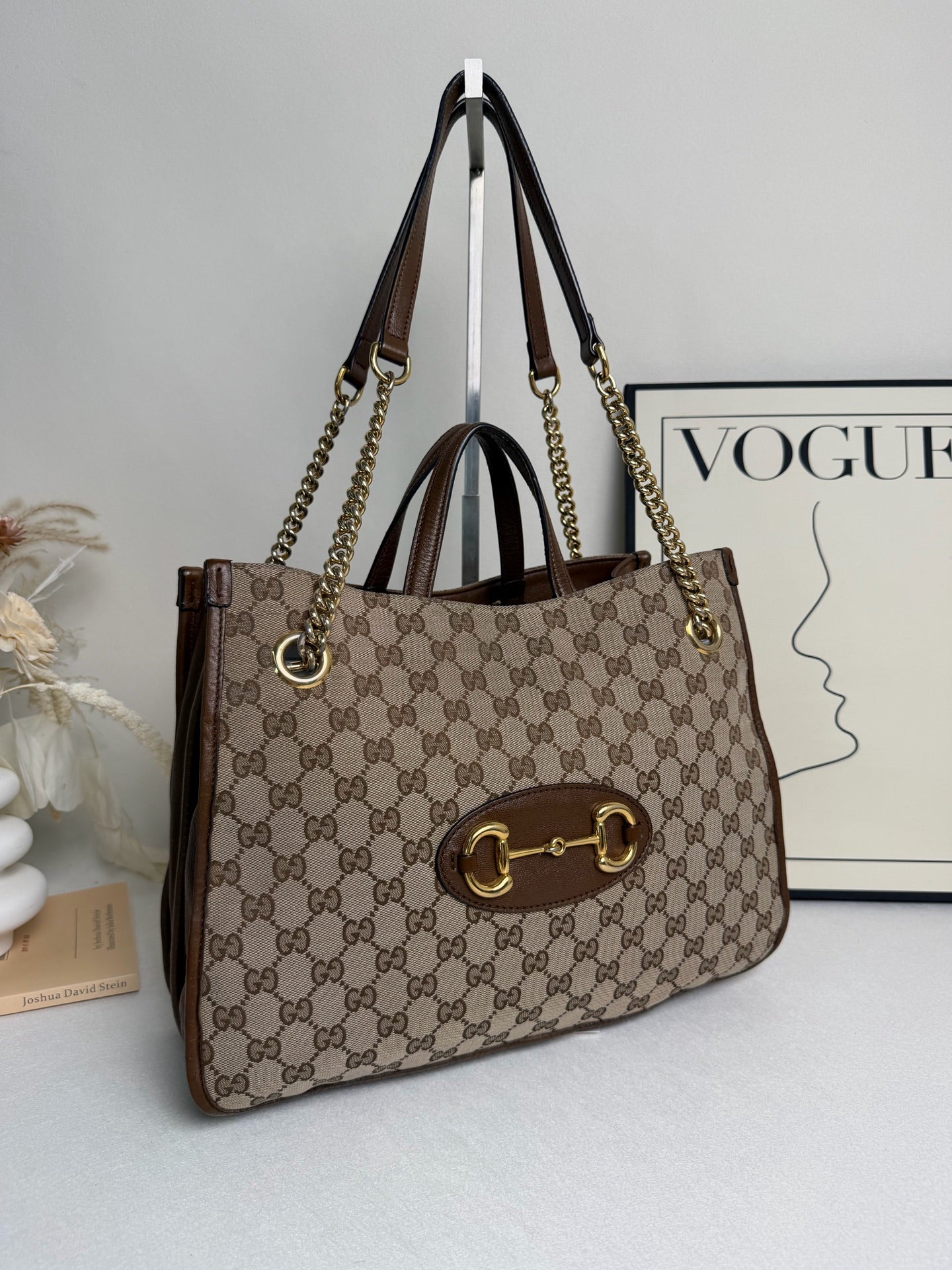Gucci - 1955 Horsebit Tote Bag - Canvas - Brown - (medium)