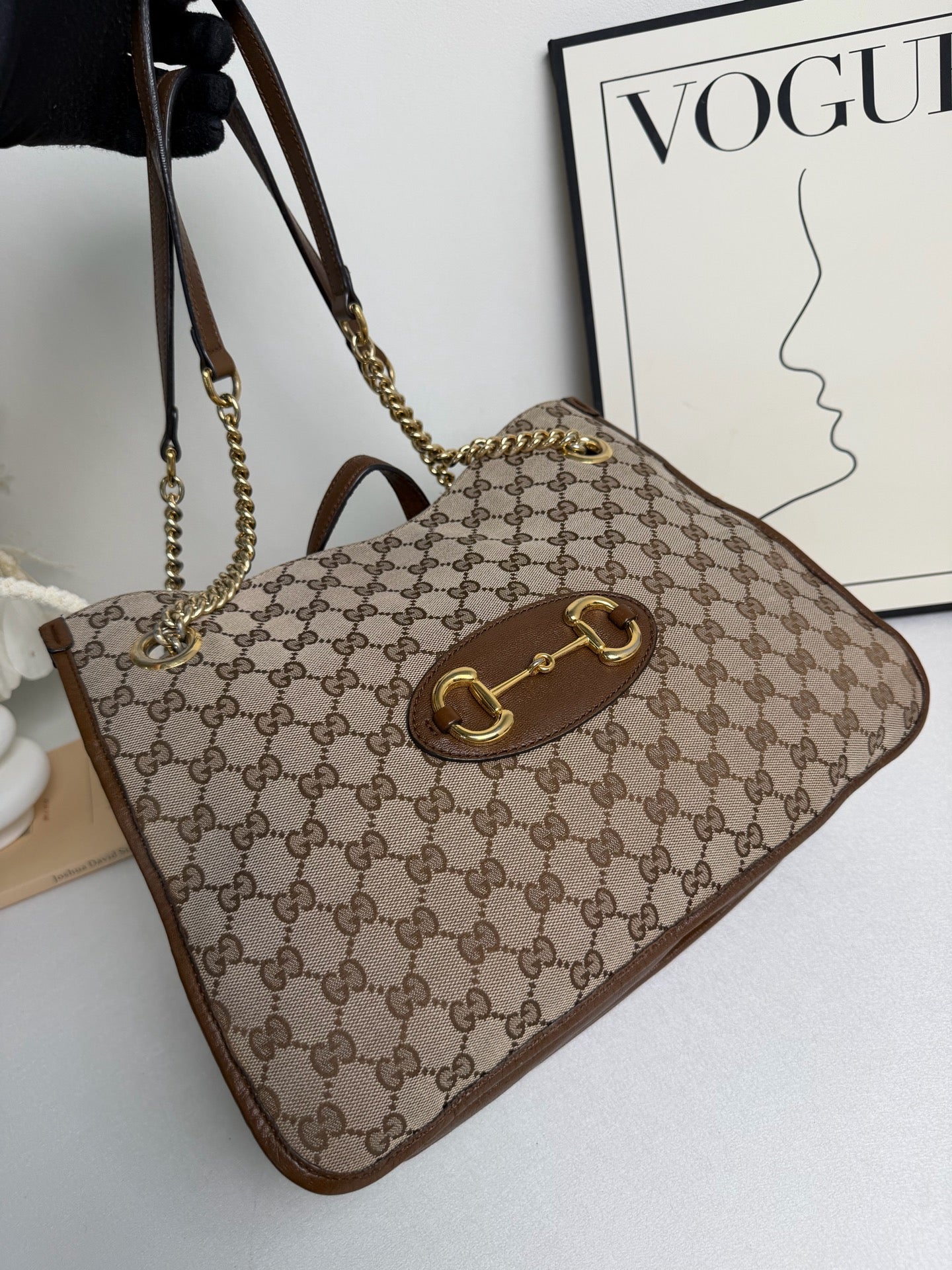 Gucci - 1955 Horsebit Tote Bag - Canvas - Brown - (medium)