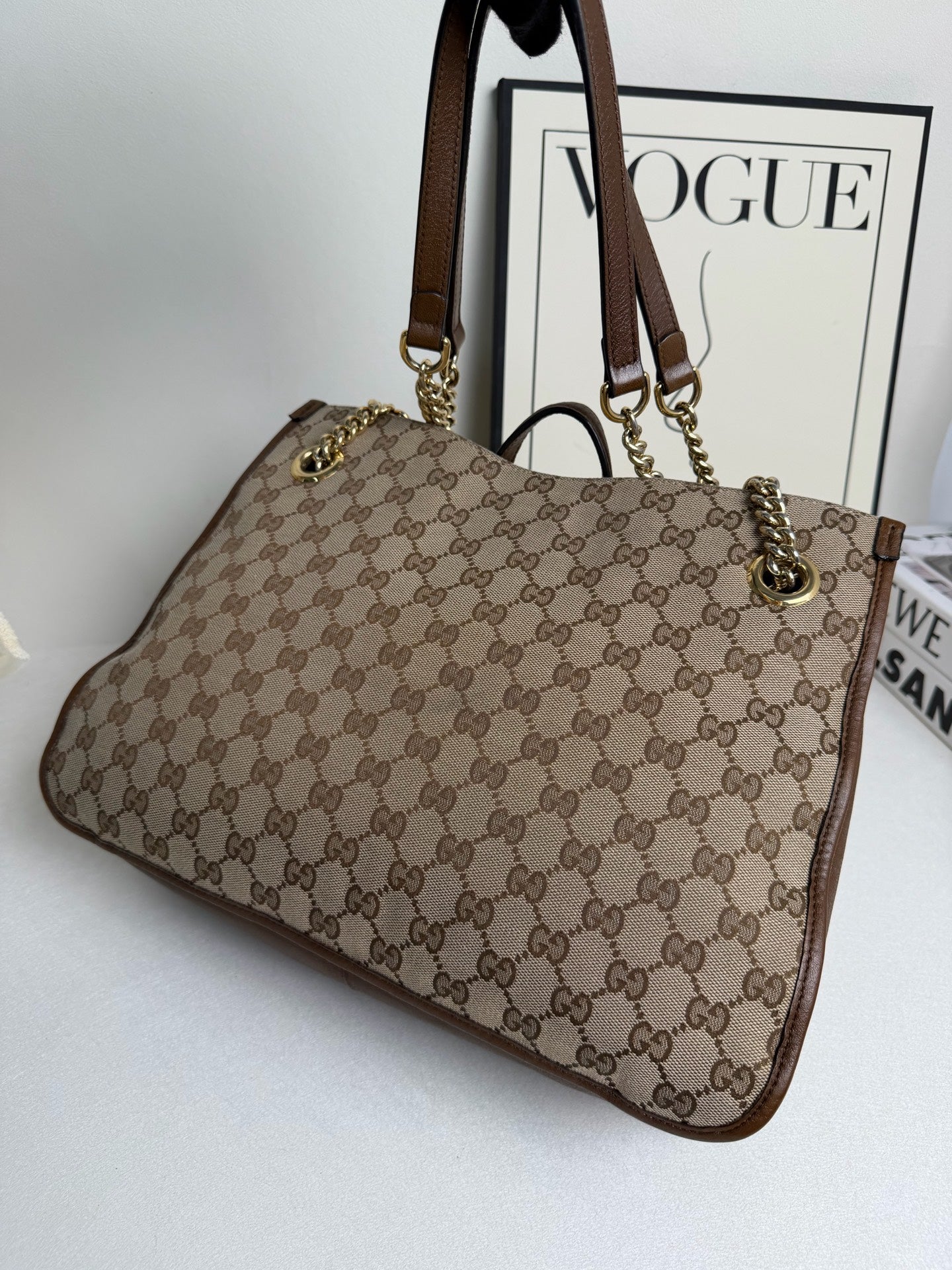 Gucci - 1955 Horsebit Tote Bag - Canvas - Brown - (medium)