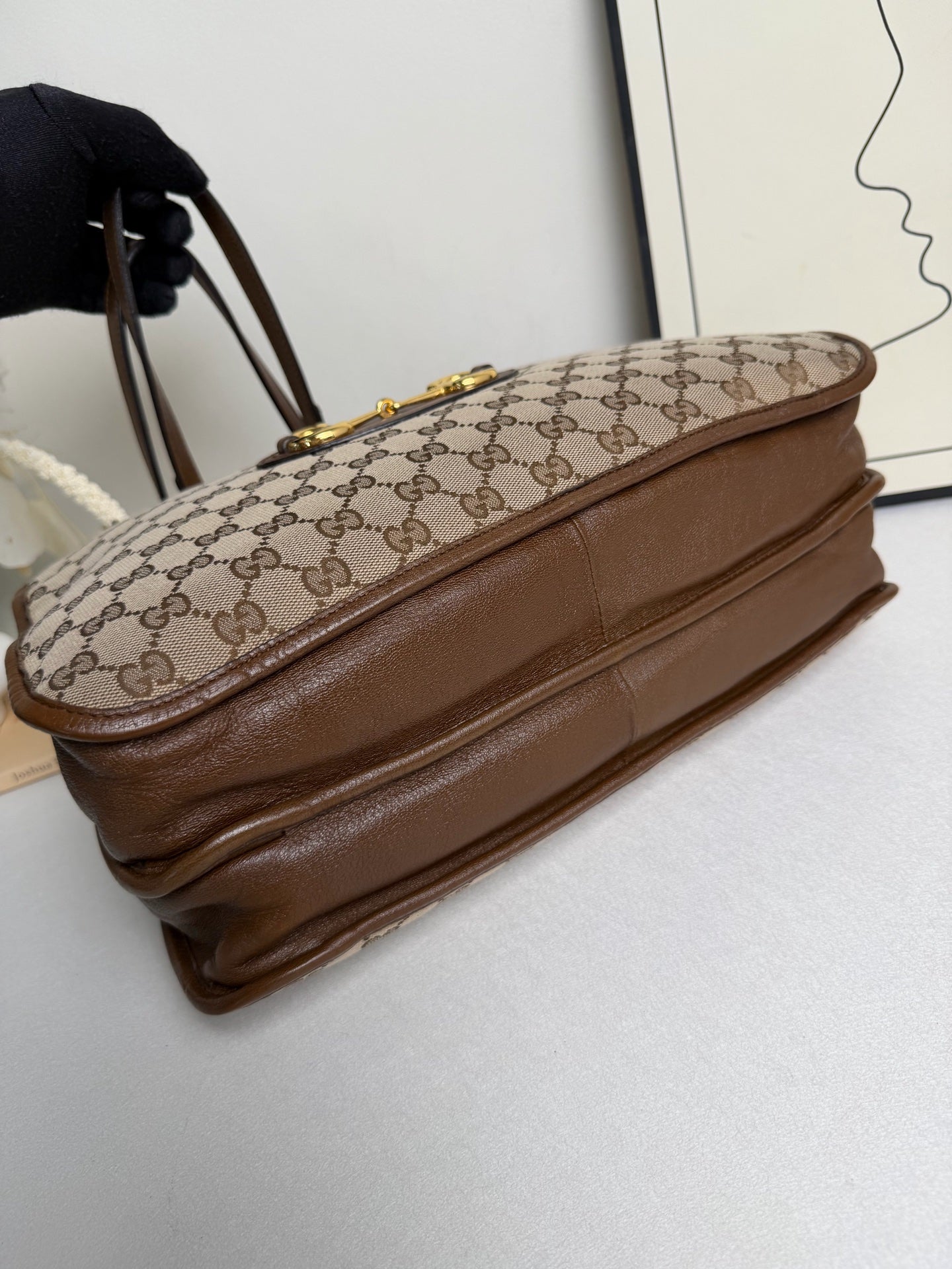 Gucci - 1955 Horsebit Tote Bag - Canvas - Brown - (medium)